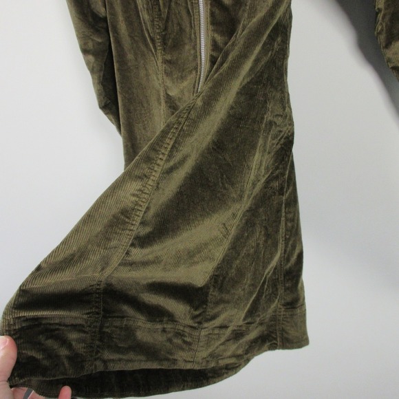 Anthropologie Pilcro Corduroy Dress 6 Green Cotton Zip-up Casual Career Boho 538 - Picture 9 of 13